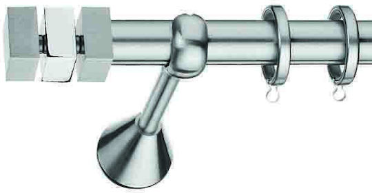 Enis by Domus Metallic Curtain Pole Cleopatra Double with Rail 160cm Silver