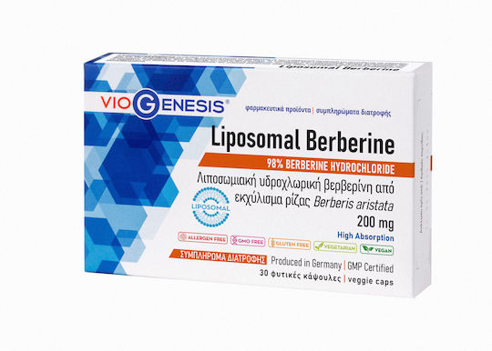 Viogenesis Liposomal Berberine 200mg 30 φυτικές κάψουλες Pure
