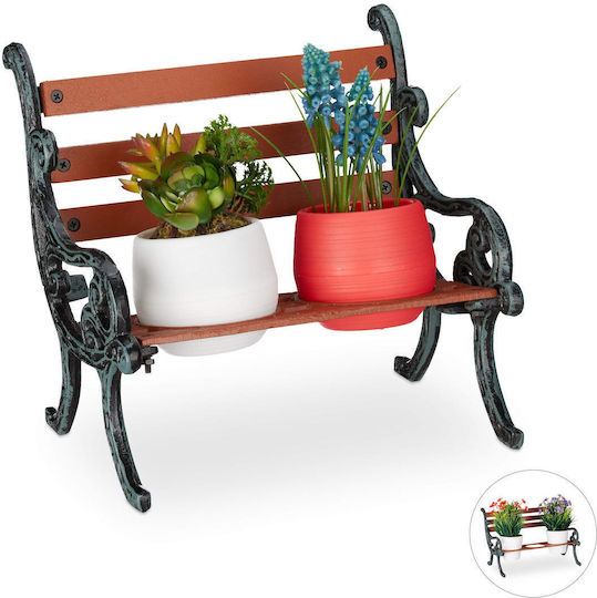 Relaxdays Suport Pentru Plante Din Lemn Maro 7.5x7.5cm