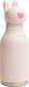 Asobu Kids Water Bottle Thermos Silicone with Straw Bubbles Bunny 460ml