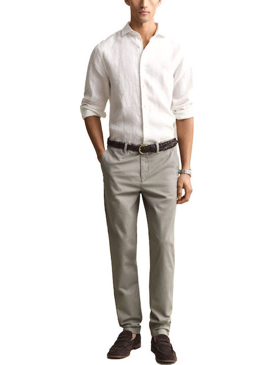 Gant Chino Elastic Trousers in Slim Fit Pewter ...