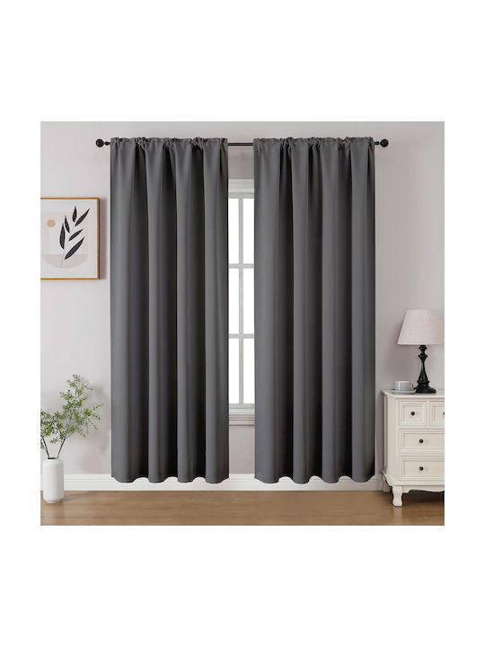 Cucraf Perdea Opacitate Fereastra Cu Capse Gri Deschis 52x72cm