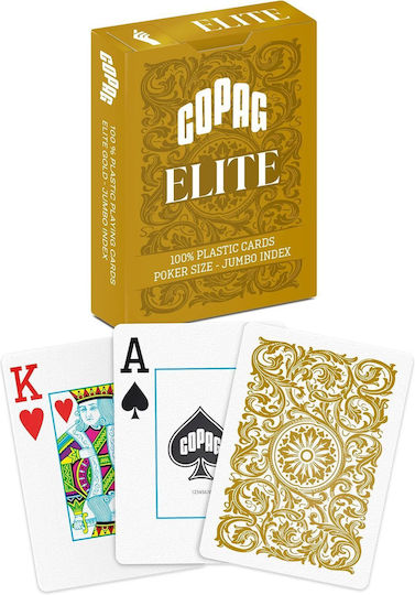 Elite Jumbo Τράπουλα 1τμχ Πλαστική για Poker Χρυσή