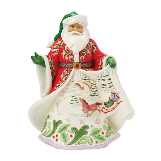 Moș Crăciun Decorativ Cu Muzică Cu Sanie