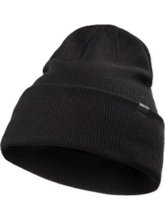 Beanie Unisex Σκούφος Πλεκτός σε Μαύρο χρώμα