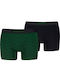 Herren Boxershorts Grün/Schwarz Mit Mustern 2er Pack