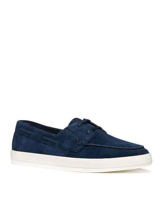 Suede Men's Moccasins in Blue Colour
