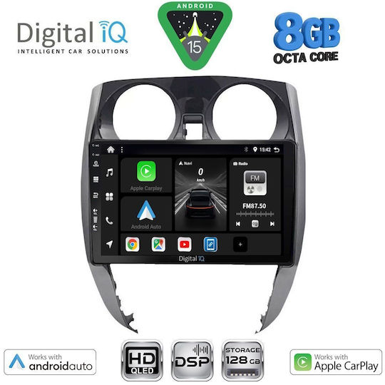 Digital IQ Car Audio System for Nissan Note 2012-2020 Bluetooth USB WiFi GPS Apple CarPlay Android Auto with 10" Touch Screen