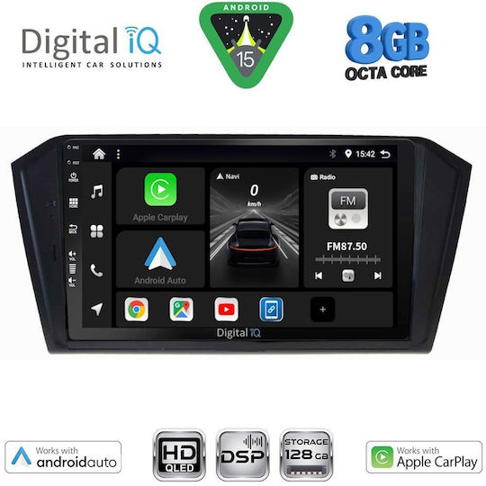 Digital IQ Car Audio System for Volkswagen Passat 2016-2023 (Bluetooth/USB/WiFi/GPS/Apple CarPlay/Android Auto) with 10" Touch Screen