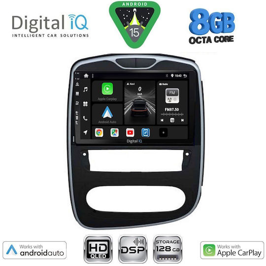 Digital IQ Ηχοσύστημα Αυτοκινήτου για Renault Clio 2016-2019 (Bluetooth/USB/AUX/WiFi/GPS/Apple-Carplay/Android-Auto) με Οθόνη Αφής 10"