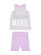 Kids Clothing Set with Leggings Summer 2 Pieces Light Gray
