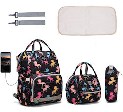 Lequeen Geantă pentru Scutece Tip Rucsac Multicoloră Lequeen Geantă pentru Scutece Tip Rucsac Multicoloră