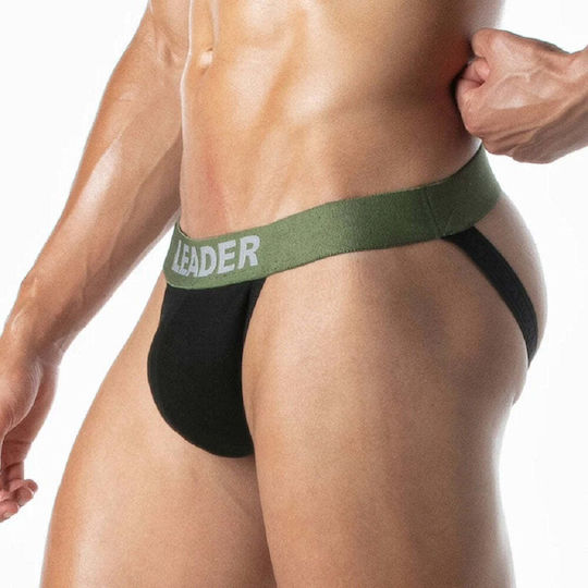 Leader Lenjerie Sexy Bărbați Jockstrap Negru