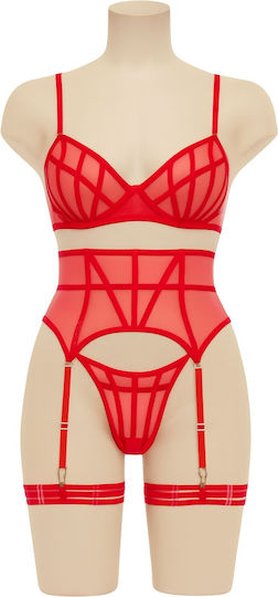 Sexy Lingerie Sets with Transparency 4 Pieces Modern Ocean 2318 Red Ean 6714043013