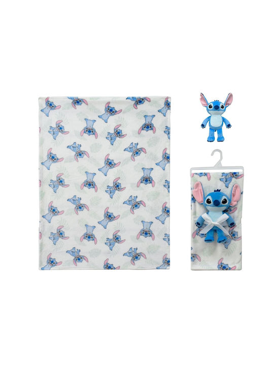 Disney Κουβέρτα Αγκαλιάς & Λίκνου Stitch με Ζωάκι 75x100εκ. 2τμχ
