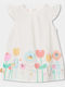 Kids Dress Short Sleeve Floral White