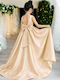 Mädchenkleid Ärmellos Satin Gold/Champagner