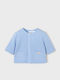 Kinder-Strickjacke Baumwoll Hellblau