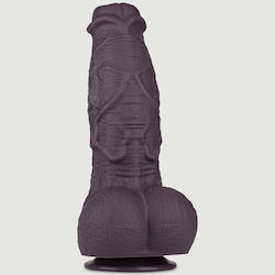 Ρεαλιστικό Dildo με Όρχεις και Βεντούζα Καφέ 27cm