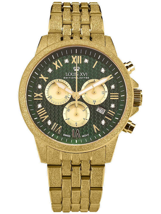 Louis XVI Men's Watch 43mm Battery with Gold St...