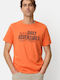 Herrenblusen Kurzarm T-Shirt Orange