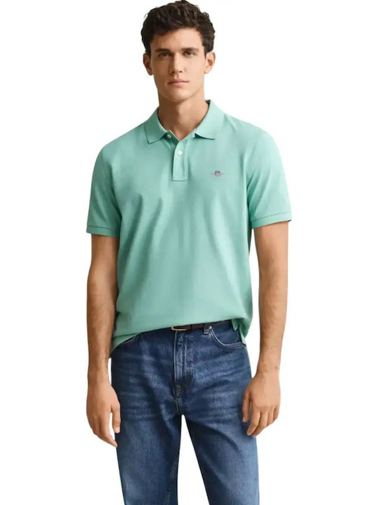 Gant Shield Polo Herrenbluse Kurzarm Türkis
