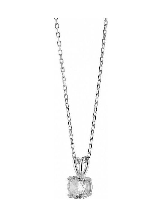 Oxzen Oxzen Halskette aus Silber mit Zirkon