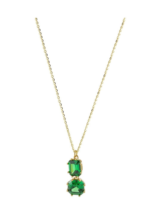Oxette Necklace in Gold Plated Silver with Green Zircon