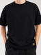 Kurzarm Herrenbluse Schwarz