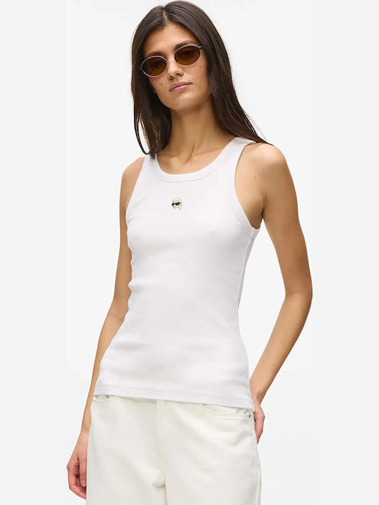 Logo Logo Women's Cotton Sleeveless White Blouse