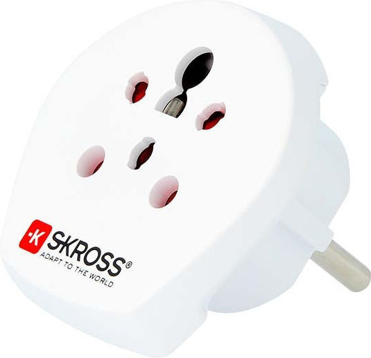 Skross Travel Adapter India Israel Denmark To Europe 16a White