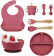 Set De Masă Din Silicon Roz 6 Piese