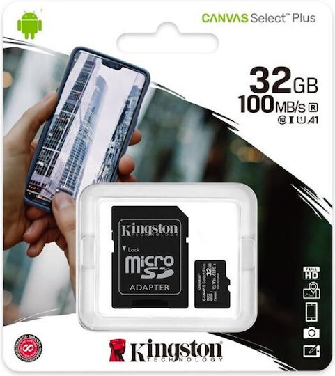 Kingston 32GB Class 10 UHS-I 100MB/s με αντάπτορα