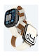 AmazingThing Class Band Lederarmband Für Apple Watch 45 46 49 Mm Hellbeige