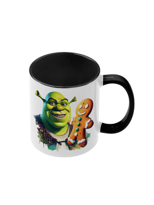 Shrek Tasse Mit Schwarzer Griff Innen