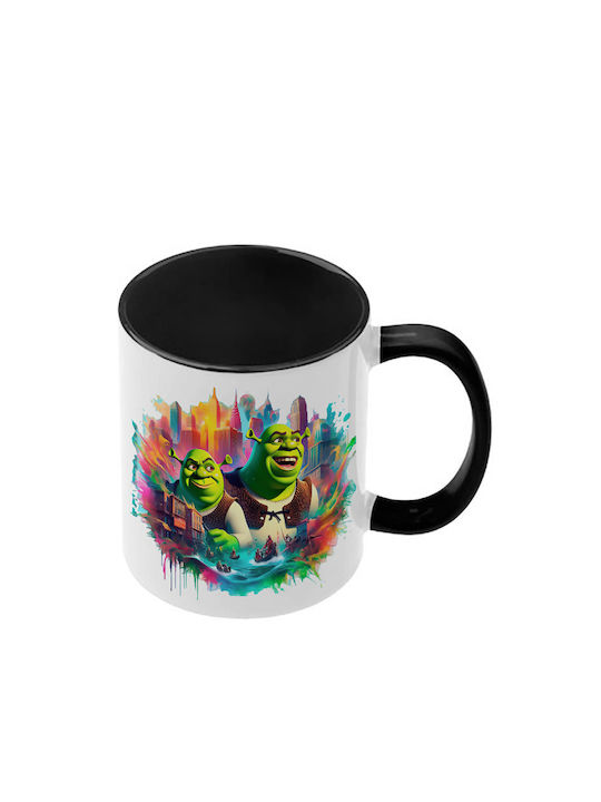 Shrek Tasse Mit Schwarzer Griff Innen