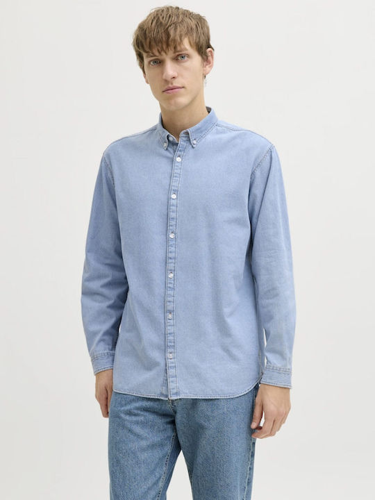 Long Sleeve Overshirt in Wide Line Blue 12279096 Light