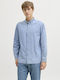 Long Sleeve Overshirt in Wide Line Blue 12279096 Light