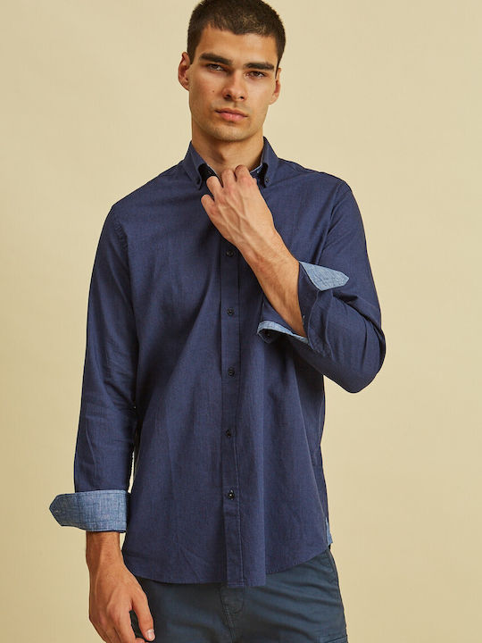 Dors Long Sleeve Shirt in Regular Fit Blue