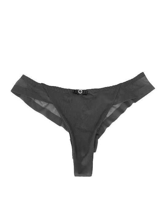 Damen-Slip Brasil Schwarz 8290-Schwarz-L