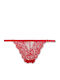 Women's String With Lace Red 728-Red