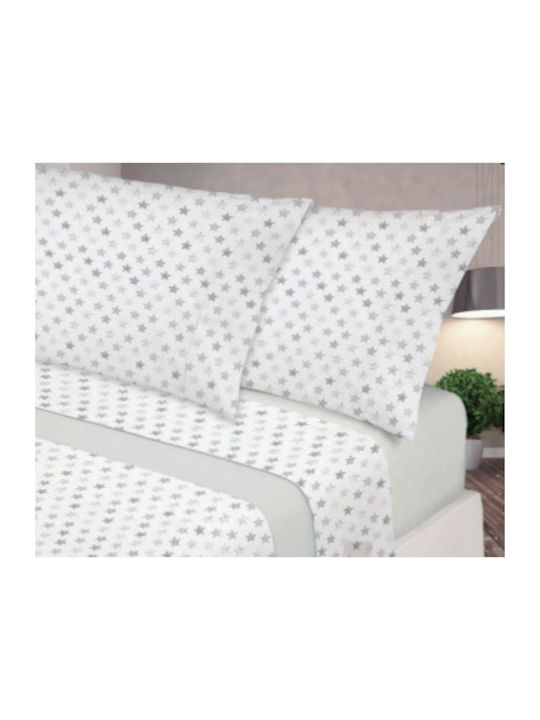 Manterol Casa Summer 088 Σετ Σεντόνια Μονά με Λάστιχο 105x200+28εκ. γκρι (4τμχ)