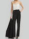 Damen Stoffhose in Gerade Bein Stil Schwarz