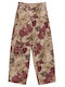 Damen Stoffhose Blumen Beige