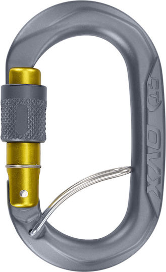 Climbing Technology Carabiner Ovx Alum Screw Lock Gate Anthracite Yellow Anthracite Yellow