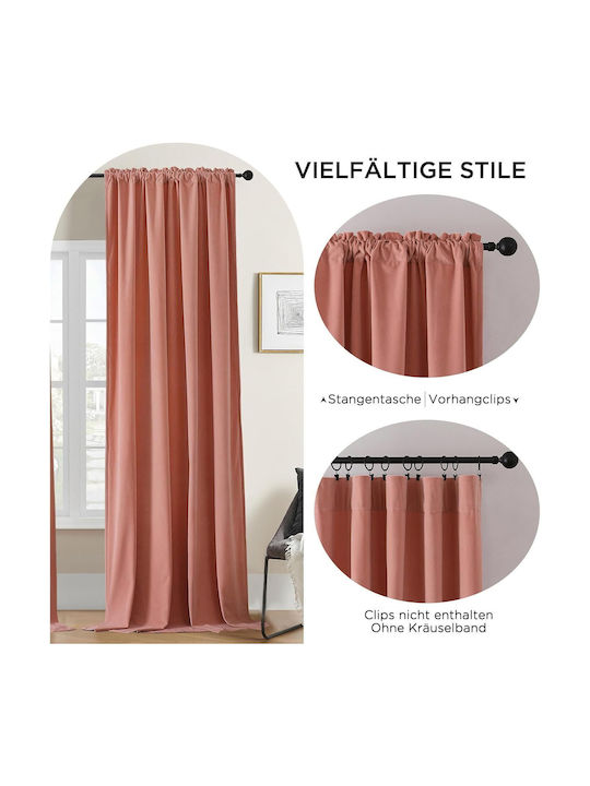 Joydeco Verdunkelungsvorhang mit Tunnel Rosa 132x245cm