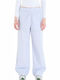 Pantaloni Dama Din Țesătură Albastru Deschis