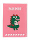 Cute Traveler Passport Case Dino Pink