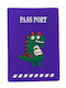 Cute Traveler Passport Case Dino Purple