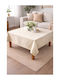 Kariert Tischdecke mit Stickerei Beige- Gold 85x85cm